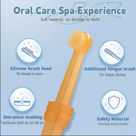 Small pet soft silicone toothbrush set with storage case - Picture 9 of 11